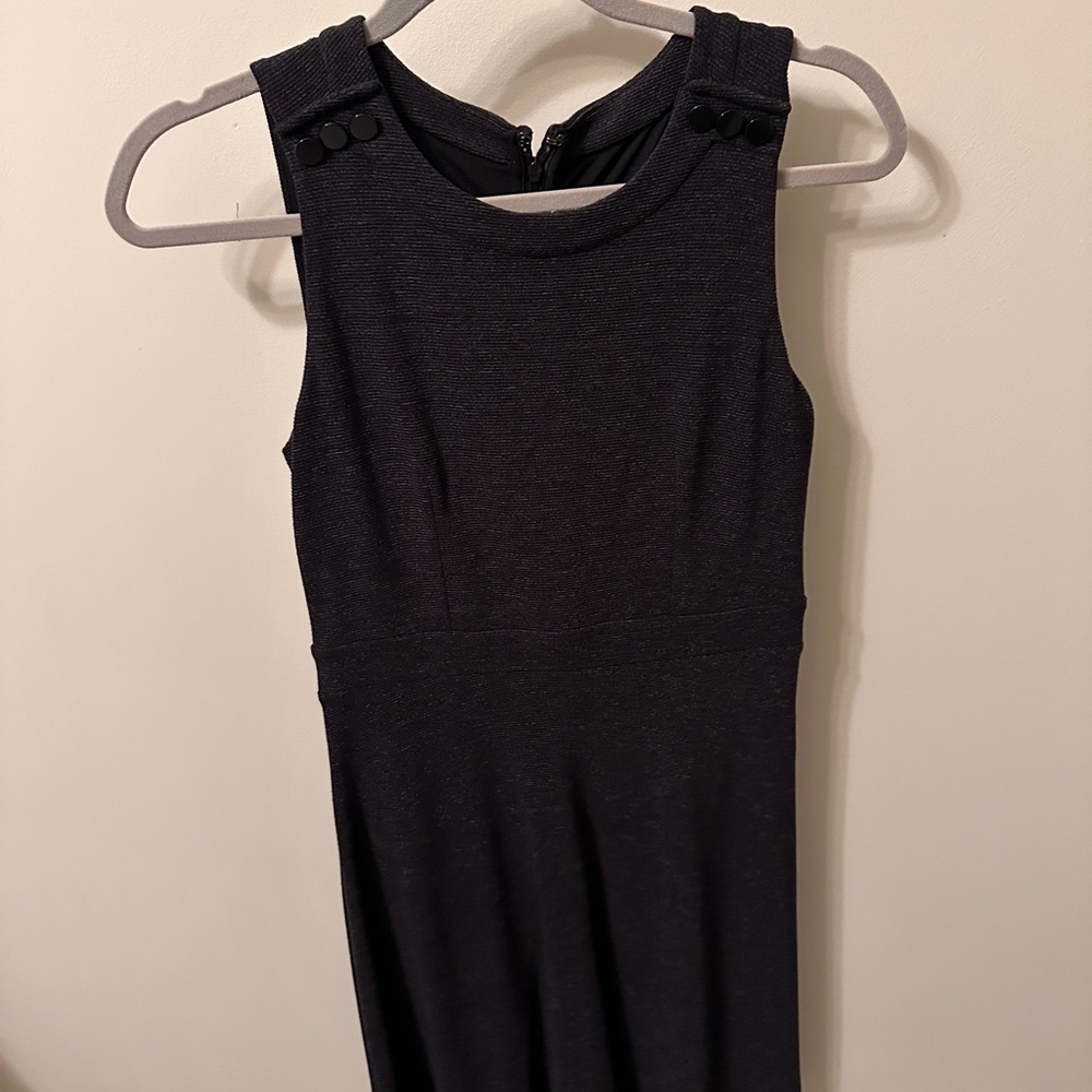 LOFT Black Sleeveless Midi Dress